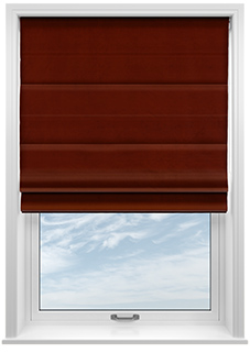 Ultra Luxe Velvet, Burnt Brick - Roman Blind